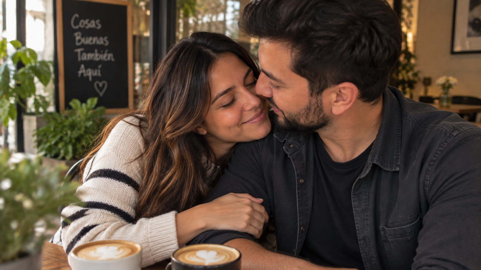 Pareja compartiendo un momento afectivo y cercano